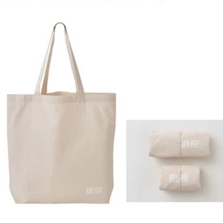 สินค้าพร้อมส่ง กระเป๋าผ้า กระเป๋า ECO SIZE M และ L ของแท้ ถุงผ้า ถุงผ้าของแท้จาก Shop ยูนิโคล่ ถุงผ้ารักษ์โลก
