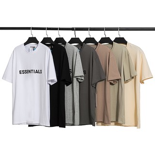 Fear Of God เสื้อยืดลําลองสําหรับผู้ชายผู้หญิงผ้าฝ้ายแขนสั้นพิมพ์ลาย Essentials คุณภาพสูงS-5XL