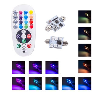 c5w Car remote RGB control 31MM 36MM 39MM 41MM Festoon Dome Led 12V Reading Light 5050 Interior Bulbs Car Light Sourse