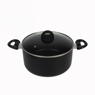 Koch Kitchen หม้อต้มพร้อมฝา Non-Stick 28ซม.  GENKI-SUPOT28  สีดำ