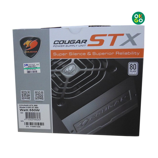 Power 550W 80 Plus ยี่ห้อ Cougar รุ่น STX550