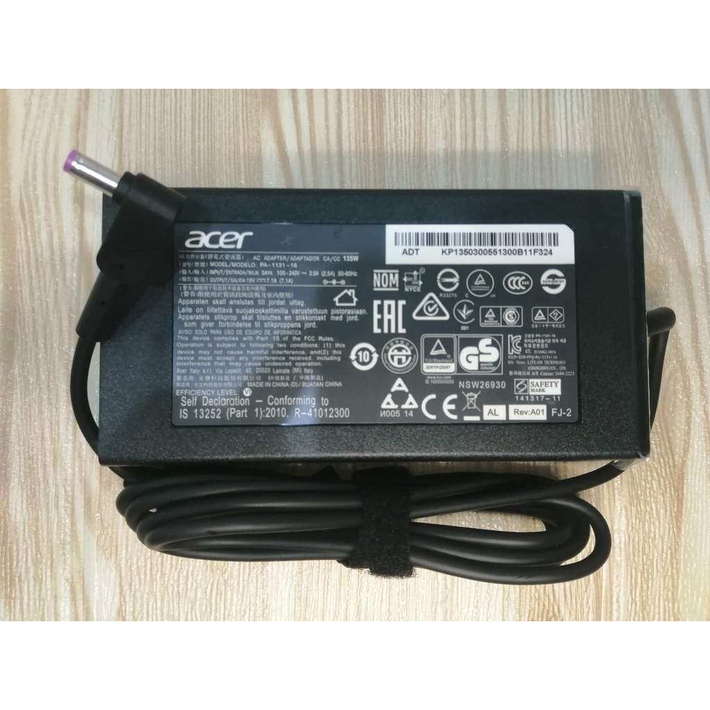 Acer Adapter (ของแท้) 19V/7.1A 135W หัวขนาด 5.5*1.7mm ACER NITRO 5 สายชาร์จ เอเซอร์ อะแดปเตอร์ ประกันนาน 6 เดือน