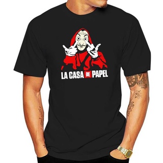 เสื้อยืดแขนสั้น พิมพ์ลาย La Casa De Papel Money Heist สีขาว สําหรับผู้ชายS-5XL