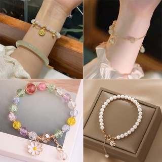 ราคา2023 กำไลข้อมือคริสตัล จี้รูปดอกเดซี่ สไตล์เกาหลี สำหรับผู้หญิง