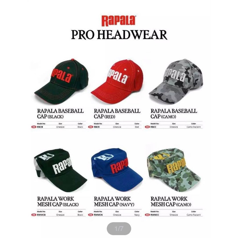 หมวก Rapala ของแท้ 100% 2 แบบ มี 6 สีให้เลือกเลย