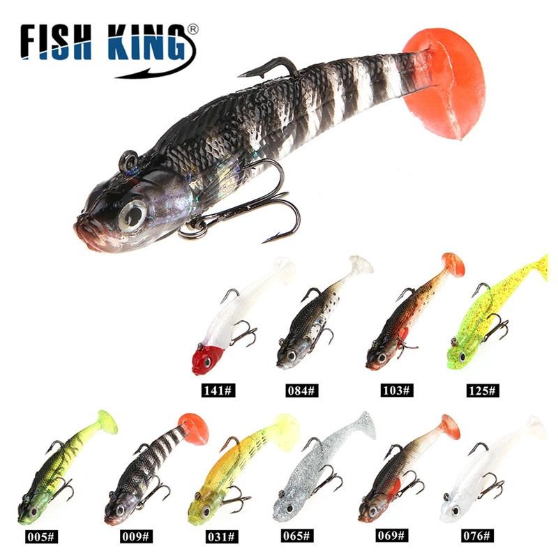 FishKing Lead Jig Soft Lure For Pike Muskie Bass Minnow Lure With Treble Hook