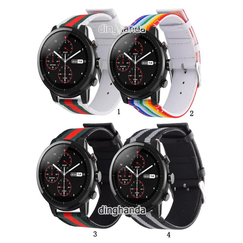 ไนล่อนพร้อมสายหนังแท้สำหรับเปลี่ยน Huami Amazfit Stratos 2 2S 3