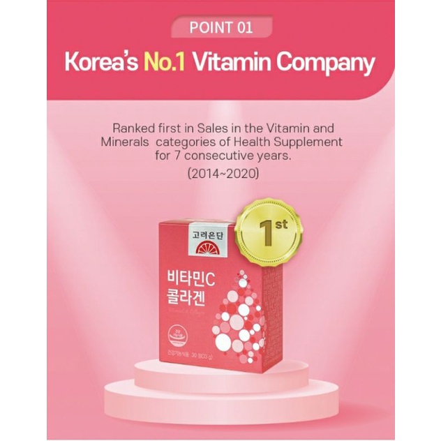 Korea Eundan Vitamin C Collagen (1 กล่อง 30 เม็ด) eundan อึนดัน วิตามิน