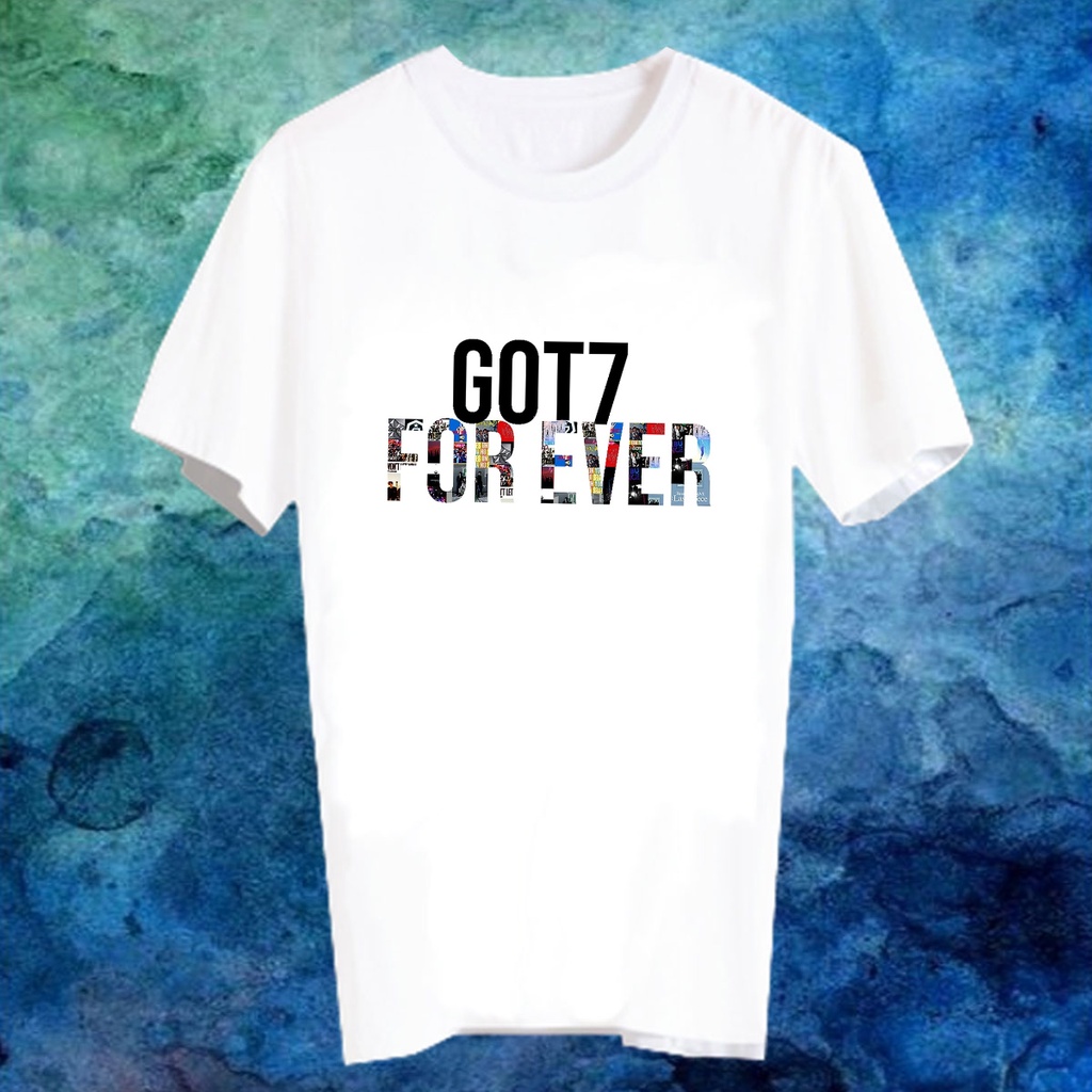 เสื้อยืดพิมพ์ลาย GOT7 คอกลม ผ้าฝ้ายแท้ ทรงหลวม ใส่สบาย