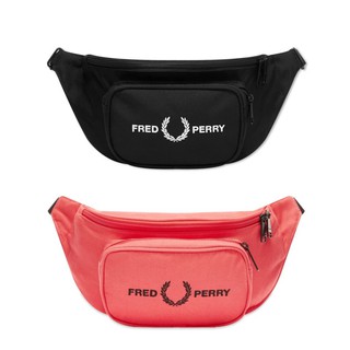 กระเป๋าคาดอก Fred Perry Graphic waist bag Col : Black and White (กระเป๋าคาดอก  กระเป๋าคาดอกผู้ชาย