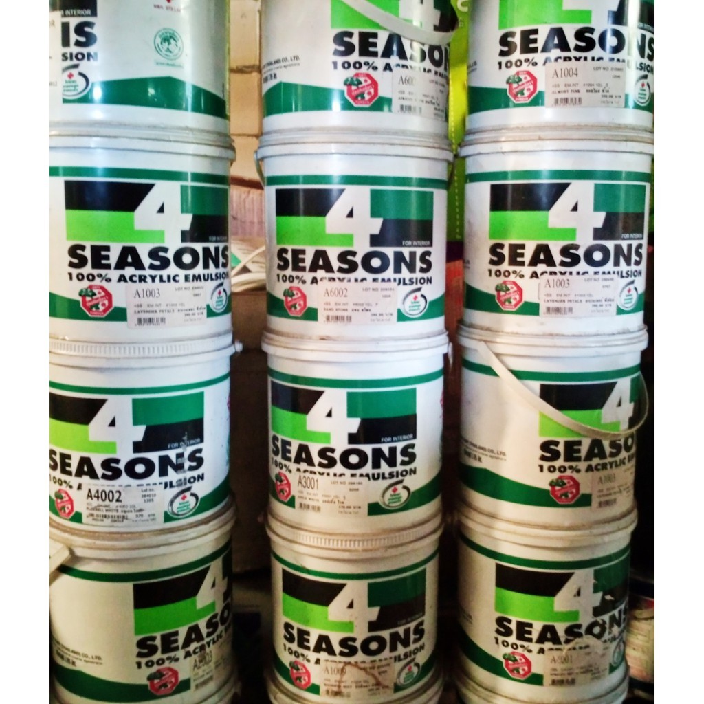ลดล้างสต๊อก!! ถูกมาก!! สีน้ำทาภายใน สีทาบ้าน สีน้ำ ชนิดด้าน TOA 4 SEASONS ด้าน #A2001 #A2002 #A3001 
