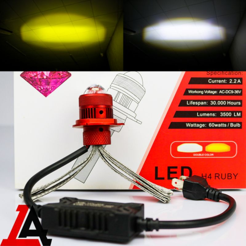 ไฟหน้า Led Ruby AC-DC-36V 60W Cos Yellow White Phase