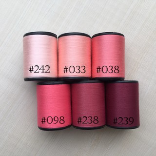 ด้ายเย็บผ้า ด้ายสีโอรส เฉดชมพู ตราหัวเสือ 600หลา wop ด้ายเย็บผ้าหลากสี ด้ายลูกล้อ DIY งานฝีมือ เย็บมือ เย็บจักร เบอร์60