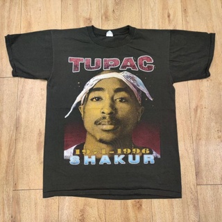 TUPAC SHAKUR RAPPER HIPHOP งานฟอกสีเฟด เสื้อวง เสื้อทัวร์ เสื้อฮิปฮอป ฟอกเฟด อารมณ์งานเก่า