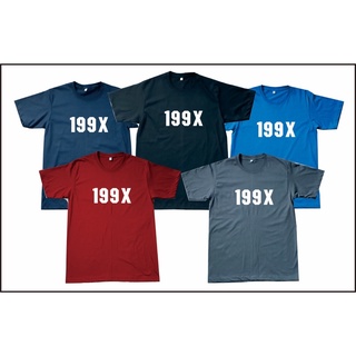 เสื้อพิมพ์Flexสีขาวคำว่า199xเสื้อคุณภาพดีมี5สี