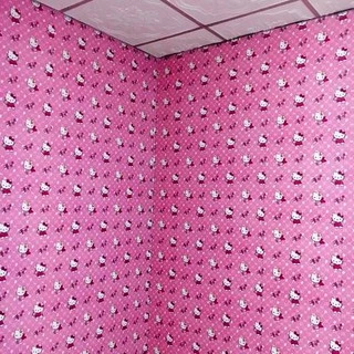 (ส่งด่วน มีโค้ดลด) Wall Kip วอลเปเปอร์ คิตตี้ ติดผนัง สติ๊กเกอร์ มีกาวในตัว ติดเองได้