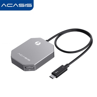 Acasis อะแดปเตอร์แปลง Thunderbolt 3 เป็นพอร์ตจอแสดงผลคู่ 8K60Hz Thunderbolt 3 เป็น Dual DP รองรับจอภาพ 4K 60Hz และระบบ Windows สูงสุดสองจอ