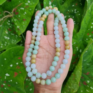 สร้อยคอหยก หยกแท้ Jadeite Type A ขนาด 9 มิล (G4)