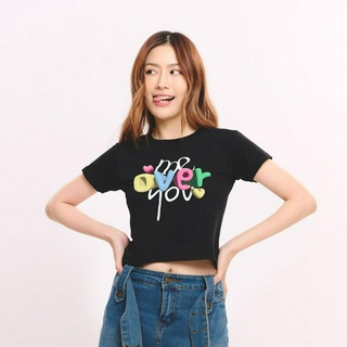Me Over You Y2K Tee In Black