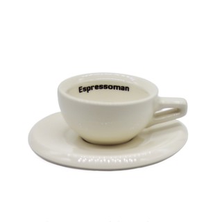 แก้ว Espressoman สีขาว พร้อมจานรอง