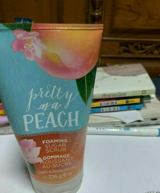 Bbw Bath And Body Works Sweet Pea Pretty Peach Foaming Sugar Scrub บอดี