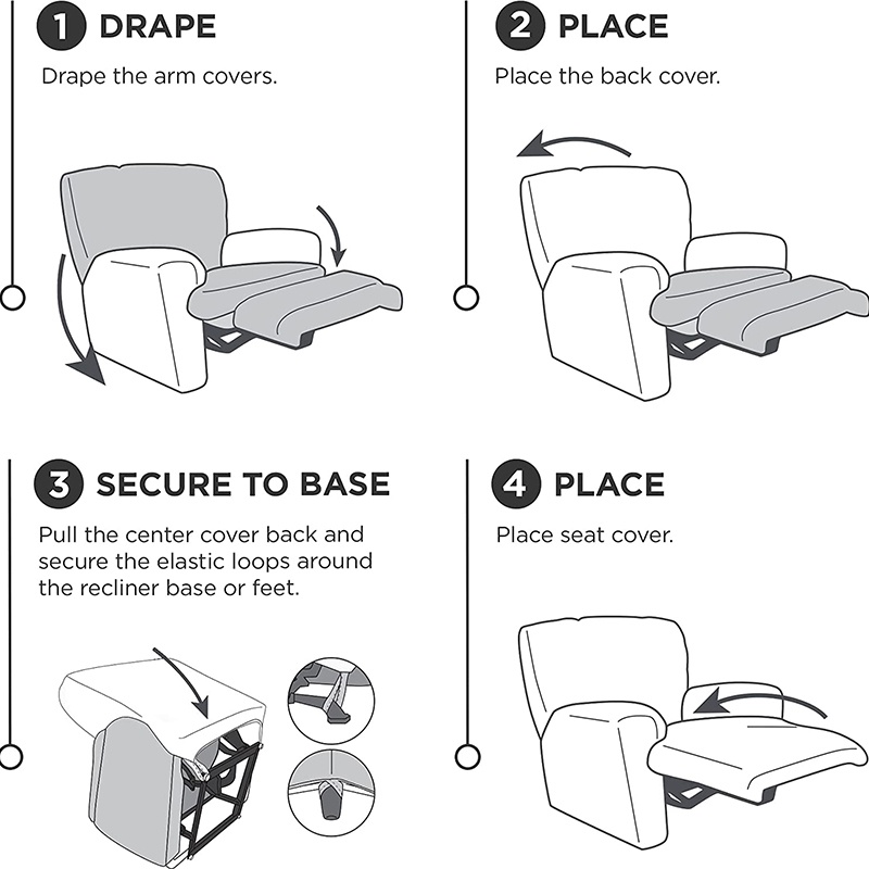 ผ้าคลุมโซฟา ผ้ากํามะหยี่ 1 ที่นั่ง 1 ที่นั่ง 4 ชิ้น - รูปที่ 6