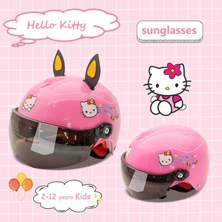 หมวกกันน็อคเด็ก หมวกกันน็อค รถจักรยานยนต์ ปิกาจู โปเกม่อน Hello Kitty การ์ตูนสกูตเตอร์ แบบเต็มหน้า เพื่อความปลอดภัย สําหรับเด็ก หมวกกันน็อคมอเตอร์ Budak