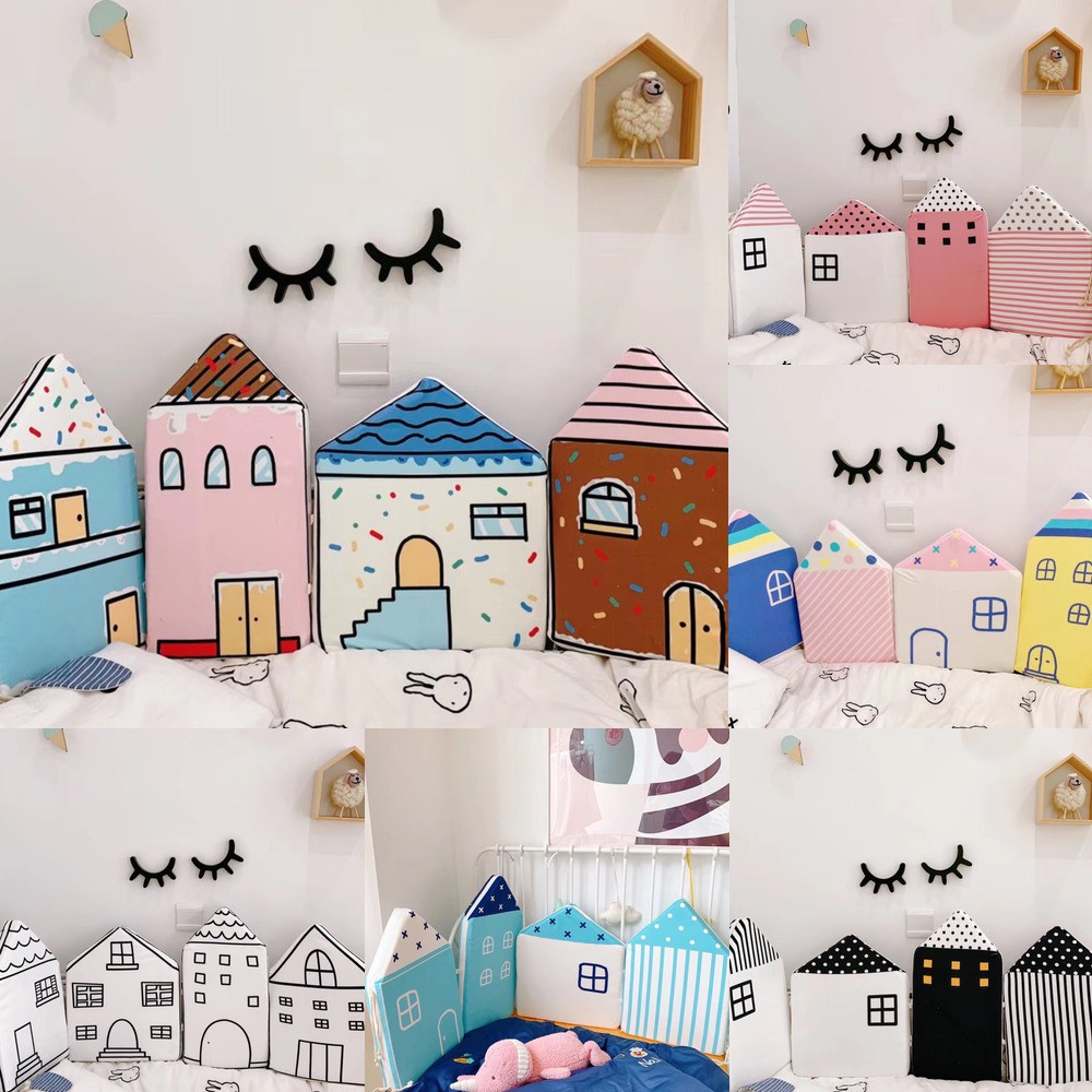 4pcs/Set Crib Bumper Newborn Baby Bed Bumper Crib Side Cushion Baby