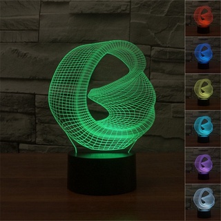 Mobius สายไฟ LED รูปกราฟฟิค 3D ไล่โทนสี 7 สี ชาร์จ USB