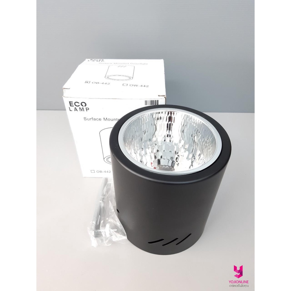 YOJI ONLINE โคมดาวน์ไลท์ลอย ทรงกระบอกสีดำ E27