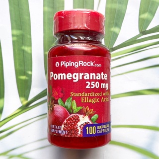 สารสกัดจากทับทิม Pomegranate Standardized With Ellagic Acid 250 mg 100 Quick Release Capsules (PipingRock®)