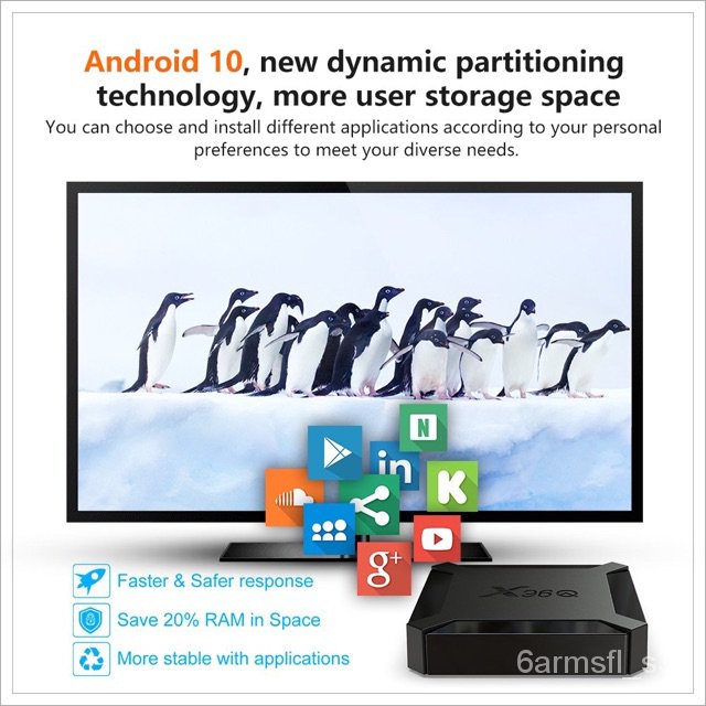 gAzL ขายX96Q TV Box Android 10 Smart tv box 2020 TvBox Allwinner H313 Quad Core 4K 60fps 2.4G Wifi Google Player Youtube