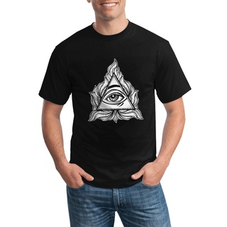 เสื้อยืดลําลอง สําหรับผู้ชาย แขนสั้น พิมพ์ลาย All Seeing Eye In A Triangle Illuminati