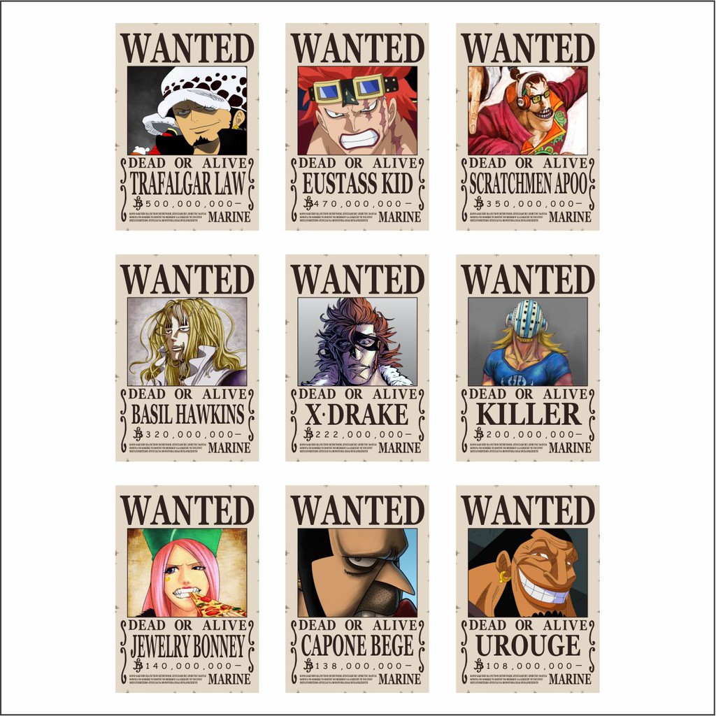 โปสเตอร One Piece ลายการ ต นอะน เมะ Bounty Piece Yonkou Shopee Thailand