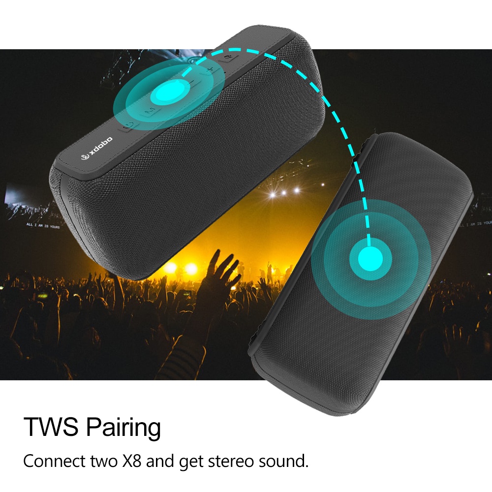 Xdobo X8 ลําโพงบลูทูธ 5.0 60W เสียงเบสหนัก พร้อมลําโพง IPX5 กันน้ํา 360° ผู้ช่วยเสียงเซอร์ราวด์
