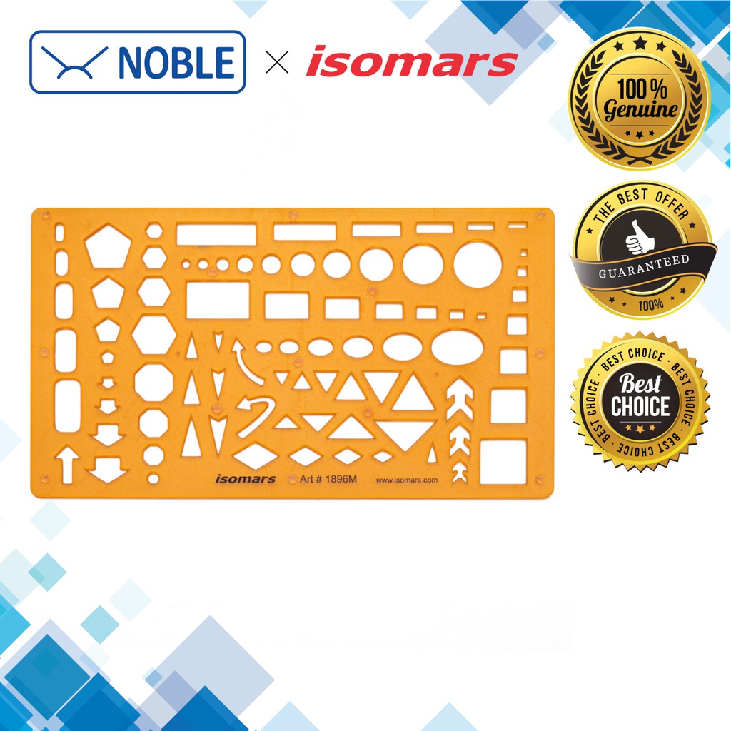 Isomiars Combine Template 1896M - 84 Multi-Shapes พร้อมขนาดต่างกัน (21.5 ซม.)