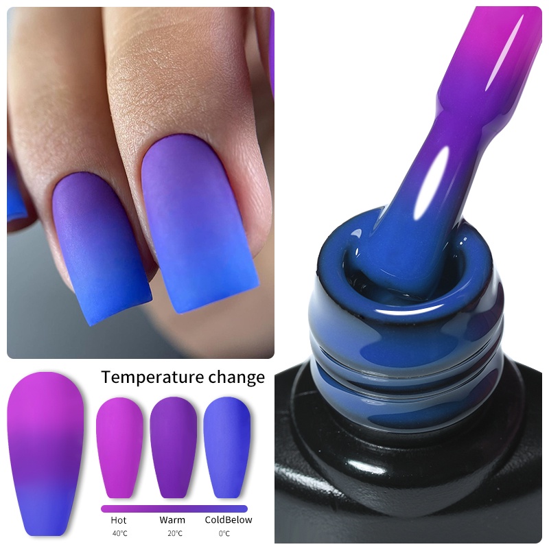 Lilycute ยาทาเล็บ ยาทาเล็บเจล กึ่งถาวร เปลี่ยนสีได้ สีม่วง สีแดง สําหรับตกแต่งเล็บ สีทาเล็บ