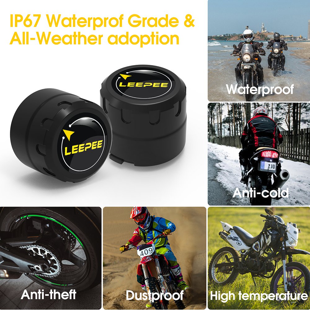 Black TPMS Display Unit Sykik SRTP300 Wireless Motorcycle TPMS - Tire Pressure Monitoring System With 1-Year Warranty Trailer Accessories - Foto 9