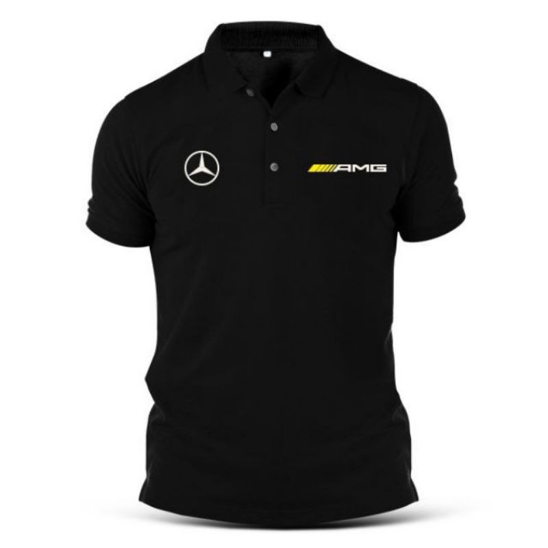 ⭐️⭐️⭐️⭐️⭐️Polo BENZ-AMG-BRAND-LOGO--POLO-T-SHIRT-COTTONGSM220-HIGH-QUALITY / PREMIUM SCREEN PRINTED 