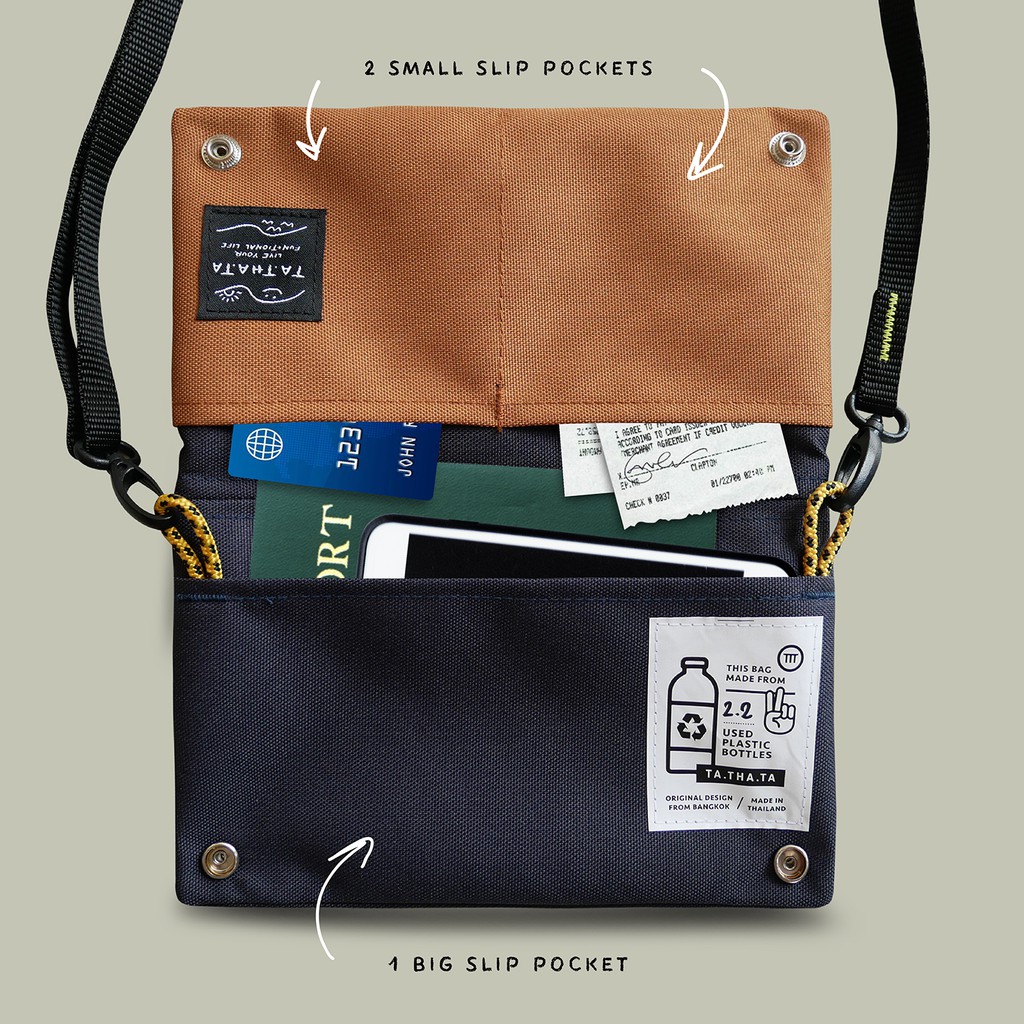 Hopper relife charcoal navy sling bag กระเป๋าสะพายข้างรุ่นฮอปเปอร์ / กระเป๋าสตางค์