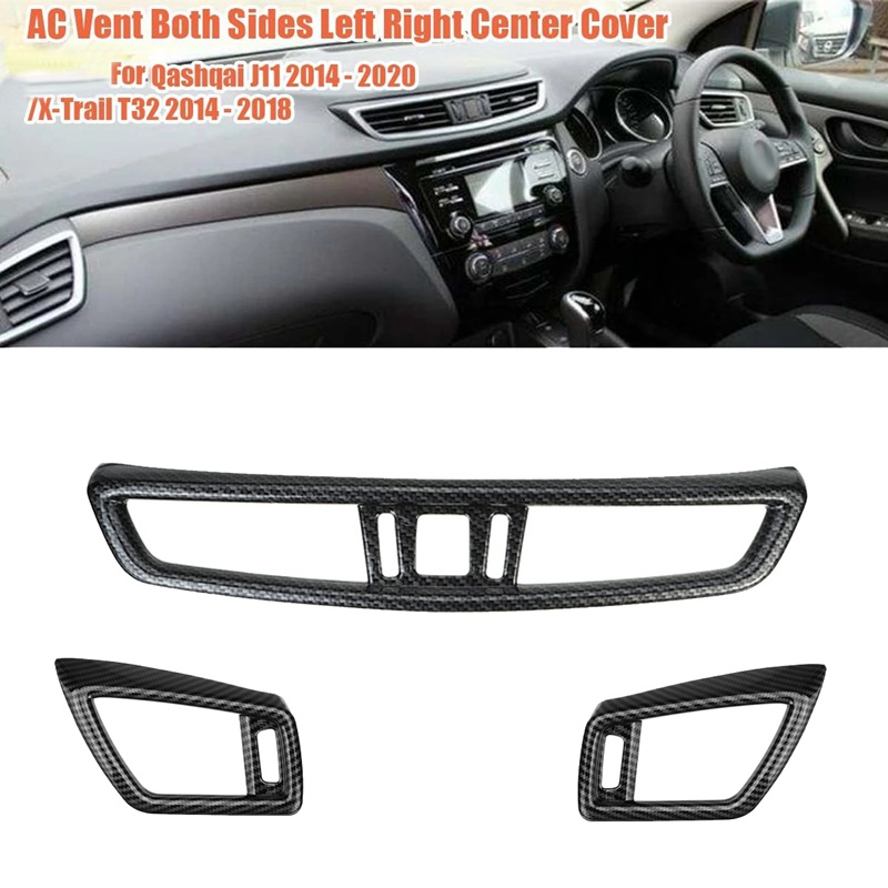 3 ชิ้น Vent Center สําหรับ Nissan Qashqai J11 X-Trail T32 2014-2020