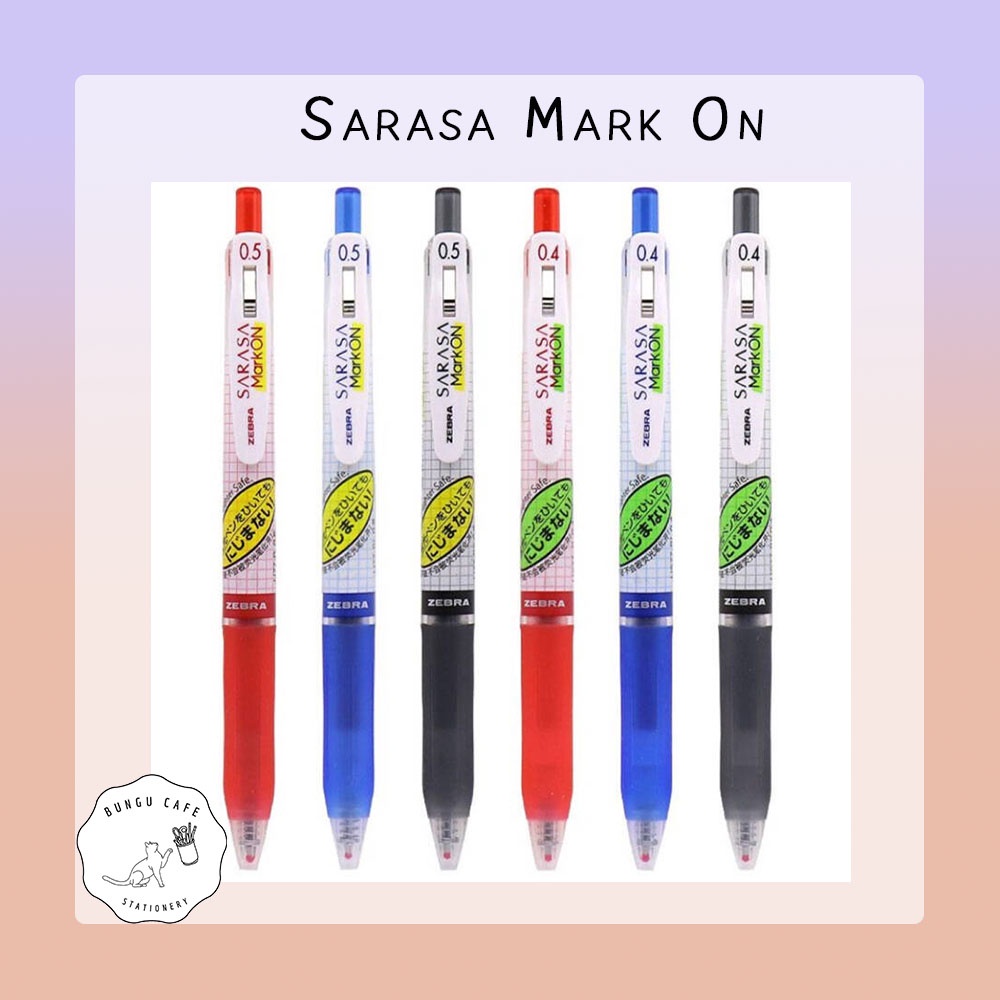 Zebra ซีบร้า Sarasa Mark On ปากกาเจลเน้นข้อความทับได้ 0.4mm ,0.5 mm