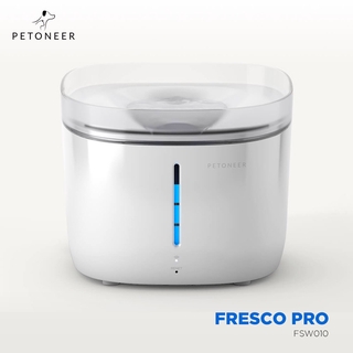 PETONEER Fresco Pro น้ำพุแมวรุ่นโปร ออกแบบสวย มีระบบวัดคุณภาพน้ำ ควบคุมการทำงานผ่านมือถือ ตัวกรอง 3 ชั้น (2L)