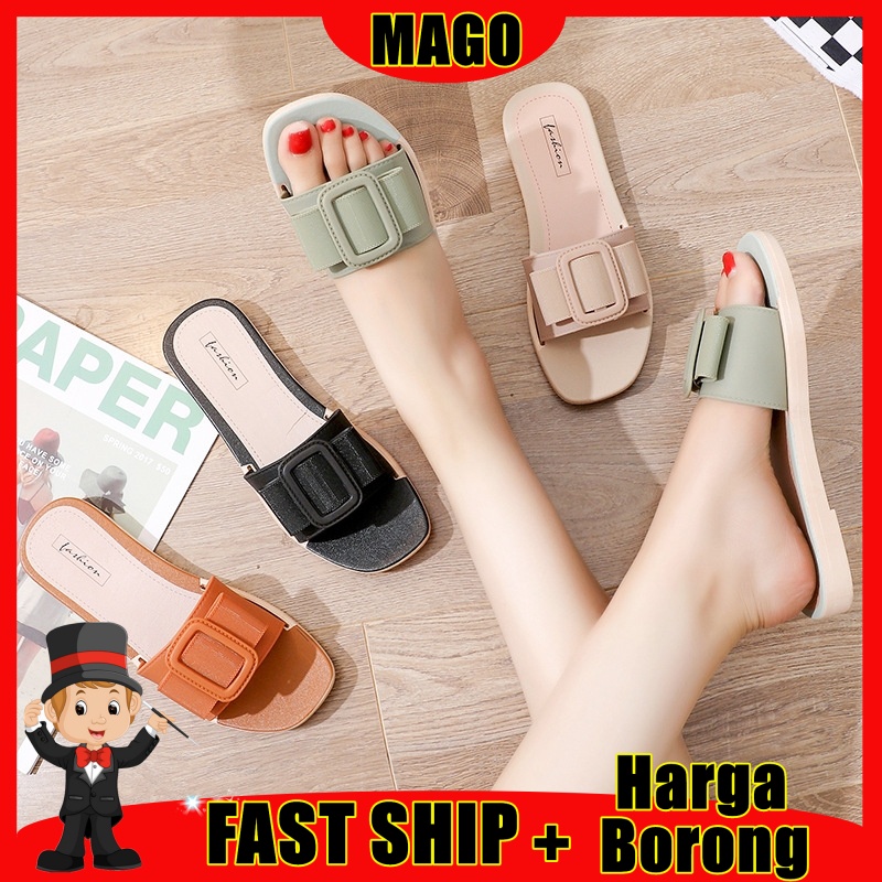 !! Mago Sandal รองเท้าแตะผู้หญิง รองเท้าแตะ Lady Perempuan Wanita Girl Lawa Casual Flat Selipar (117