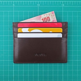 Vavia Card Holder หนังวัวแท้ สี Chocolate มีช่องใส่บัตร 7 ช่อง