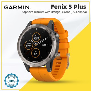 Garmin Fenix 5 Plus Sapphire Titanium with Orange Silicone (US, Canada)