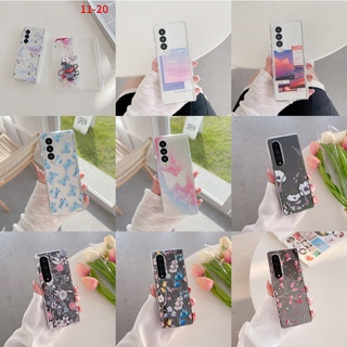 เคสโทรศัพท์มือถือแบบแข็ง กันกระแทก ลายฉลากกระต่ายเมฆ สําหรับ Samsung Galaxy Z Fold 3 Fold 4 5G