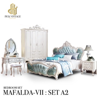 MAFALDA-I (A3) BEDROOM SET ชุดห้องนอนเจ้าหญิง วินเทจ สีซอฟท์ไวท์ รุ่น มาเฟลดา 1 (A3)