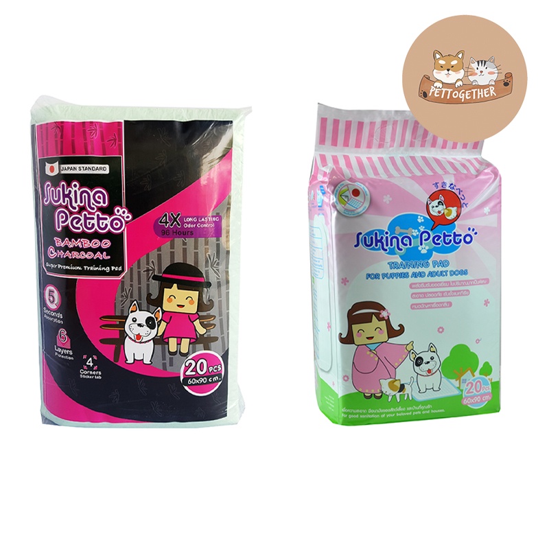 Sukina ​แผ่นรองฉี่สุนัข 60x90 cm จำนวน 20 แผ่น