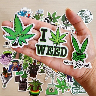 สติ๊กเกอร์ Weed (ชุด1) พลังใบ สายเขียว ติดแน่น กันน้ำ ติดกระเป๋า ติดรถ (50ชิ้น) sticker